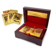 Making a deck of cards. Luxurious 24k Gold Plated Playing Cards Case And Certificate With Wooden Gift Box Make Your Magic Tricks More Luxurious Creative Family Friends Buy Online In Belize At Belize Desertcart Com Productid