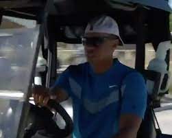 Tiger Woods Rolls Up To Friday Tee Time In A Golf Cart Still Manages To Look Cool This Is The Loop Golf Digest