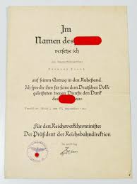 Maybe you would like to learn more about one of these? Deutsche Reichsbahn Urkunde Zur Versetzung In Den Ruhestand Fur Eine 65 00