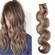 You can use it directly or bleach or dye it to low light level. Body Wave Clip Hair Extensions 22 Brown And Blonde Curly Human Hair Extensions 70 Grams Blond Balayage Wavy Remy Hair Clip In Extensions 4 27 7 Pcs Buy Online In Bahamas At Bahamas Desertcart Com Productid