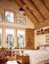 Some Of The Home S Interior Walls Are Drywall Including The Ones In The Master Bedroom Log Home Bedroom Log Homes Home