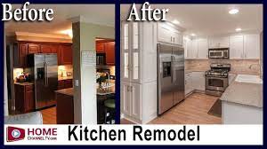 Refaced cabinets with portobello stain on maple, plus an island with driftwood stain for a stylish gray contrast. Kitchen Remodeling Before After Renovation White Kitchen Design Youtube
