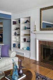 Open shelves that match the desk tabletop look chic and create a cohesive look in your home office. Q A Built In Bookshelves Eclectic Interiors