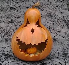Giant Pumpkin Gourd Jack O Lantern Painted By Lindafrenchgallery 80 00 Pumpkin Halloween Decorations Halloween Gourds Hand Painted Gourds