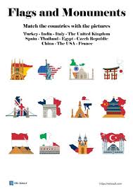 world flags worksheet printables esl vault