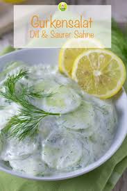 Gurkensalat Mit Dill Und Saurer Sahne Meinestube Rezept Gurkensalat Mit Dill Gurkensalat Gurkensalat Dill