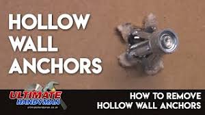 Aug 29, 2020 · if you change your mind and want to remove the anchor, it's very simple to do, and it leaves behind a small cut in the wall that you can fill in with a bit of compound. How To Remove Hollow Wall Anchors Youtube