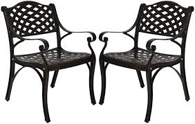 Amazon Com Fullwatt 2 Piece Cast Aluminum Chair Outdoor Bistro Dining Chair Set Aluminum Dining Chai Aluminium Outdoor Furniture Patio Chairs Garden Furniture