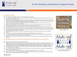 alubond u s a a2 fire resistant acp handling storage