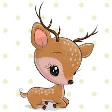 Draw a short line on the tip of each toe to indicate the claws. Cartoon Deer Isolated On A White Background Cute Cartoon Deer Isolated On A White Background V Cute Cartoon Drawings Baby Animal Drawings Cute Animal Drawings