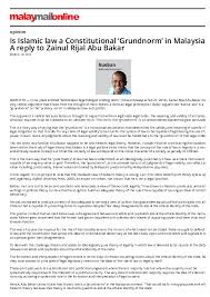 Meaning of advocate in english. Pdf Opinion Is Islamic Law A Constitutional Grundnorm In Malaysia Dayah Galyn Academia Edu