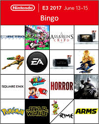 Nintendo direct e3 2021 game announcement list. Das Ntower E3 2017 Bingo Allgemein Ntower Dein Nintendo Onlinemagazin