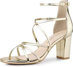 Buy Allegra K Women S Strappy Crisscross Strap Block Heels Sandals Online In Indonesia B07zq17zww