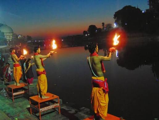 Shipra River at Ram Ghat in Ujjain Famous for Evening Aarti