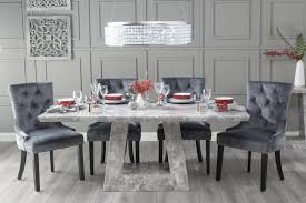 Maybe you would like to learn more about one of these? Urban Deco Milan 180cm Grey Marble Dining Table With 6 Grey Knockerback Chairs Cfs Furniture Uk