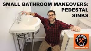 small bathroom makeovers: pedestal sink