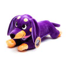 What S Better Than A Puppy For Christmas How About A Purple Plush Puppy Wrapped With A Big Red Bow And You Don T Have Wiener Dog Plush Toy Dog Stuffed Animal