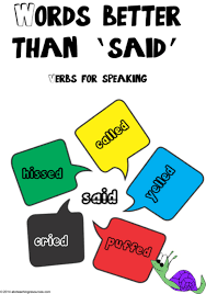 Verbs For Speaking Words Better Than Said Chart 1
