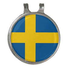 Golf Hat Clip And Ball Marker Sweden Flag Zazzle Com Ball Markers Sweden Flag Golf Hats