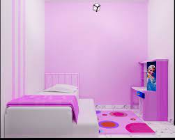 Model desain kamar tidur anak perempuan warna ungu. Desain Kamar Tidur Pink Ungu Cek Bahan Bangunan