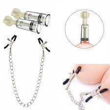 BDSM Nipple Clamps And Nipple Suckers Set With Chain Clip Enhancer Metal US  | eBay