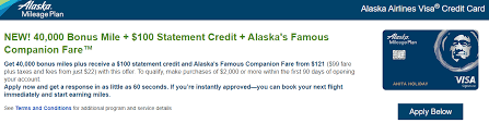 An alaska airlines credit card comes with great perks like its famous companion fare™, free checked bag on alaska flights, and many more. Bank Of America Alaska 40 000 Miles 100 Statement Credit Doctor Of Credit