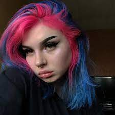Whats The Worst Thing That Could Happen Split Dyed Hair Aesthetic Hair Hair Streaks