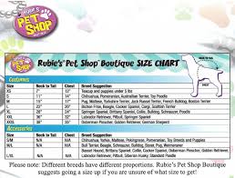 size chart bling bling costume hire