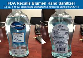 The following list of hand sanitizers were made in mexico and either tested by the fda and found to contain methanol or made in the same facility. Recall List Blumen Hand Sanitizers Transport Workers Union Local 514