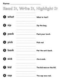 1st Grade Spelling Words Ck Words Read It Write It Highlight Words Spelling Words 1st Grade Spelling Grade Spelling