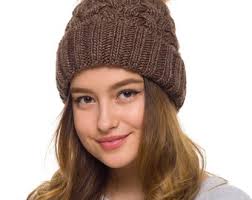 Pelz Bommel gefüttert Mütze, Pom Pom Mütze, Strickmütze, Frauen  Wintermütze, Chunky Mütze, Strickmütze