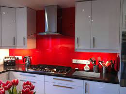 Red Splashback Red And White Kitchen Red Kitchen Decor Red Kitchen