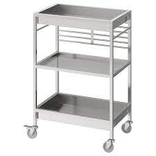 Once attached, simply slide the outer shell over the frame and it locks in place with no tools. Kungsfors Kitchen Cart Stainless Steel Ikea