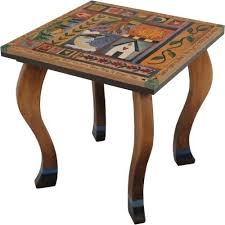 Large Square End Table Elegant Block Icons End Tables Painted Furniture Hand Crafted Furniture