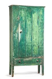 Primitive Painted Country Wall Cupboard American 4th Quarter 19th Century Grungy Green Paint Three Board Plank Door Over Wall Cupboards Primitive Antiques