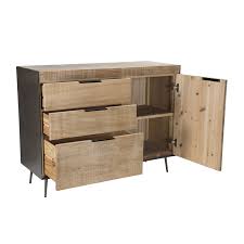 Première pièce de votre maison ou de votre appartement, l'entrée donne déjà le ton sur le reste de votre habitation. Meuble D Entree 1 Porte 3 Tiroirs Bois Metal Manila Petits Meubles