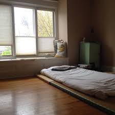 Peaceful Floor Sleeping Has Become The Norm For Me One Thing I Love To Do Is Change The Orientation Of The Futon Sleep On The Floor Minimalist Room Floor Bed