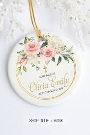 Baptism gift, personalised name and date, baptism prayer, perfect christening gi. Gift For Goddaughter Floral Blessing Baptism Ornament Baby Girl Baptism Gift Baby Baptism Gifts Christening Gifts For Girls