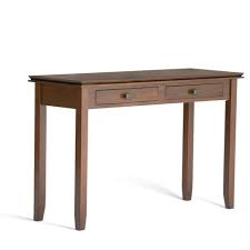 Simpli Home Artisan Solid Wood 46 In Wide Contemporary Console Sofa Table In Medium Auburn Brown Axchol003 Console Table Sofa Tables Furniture