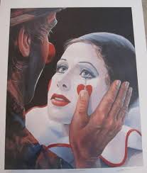 BARRY LEIGHTON JONES: "Emmett Kelly” Oil Painting, Original Signed, Framed  $882.12