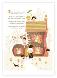 There Was An Old Woman Who Lived In A Shoe By The Ink House Kids Poster Children Illustration Baby Logo Branding