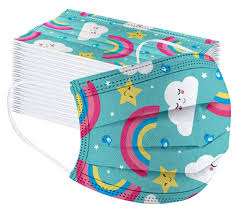 Dětský ffp2 respirátor (bez ventilu) 10ks v balení, dětský barva bílá 160 kč / balení ; Detska Rouska Jednorazova Duha Tyrkys 1ks Nej Rousky Cz