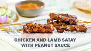 Serve immediate with the sweet soy sauce or some peanut sauce. Chicken And Lamb Satay With Peanut Sauce Recipe Cooking With Bosch Youtube