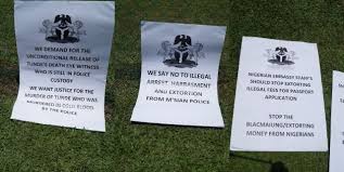 Diplomatic mission address of the nigeria embassy in malaysia, consulate address details, phone number of nigeria embassy for kuala lumpur, penang, johor bahru, petaling jaya, selangor, melaka city. Nigerians In Malaysia Protest Extortion Torture By Embassy Officials Bellanaija