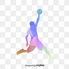 Color Geometric Basketball Player Dunk Posture Basketball Clipart Color Athletes Geometric Basketball Player Png Transparent Clipart Image And Psd File For F Basketball Players Basketball Clipart Senior Gifts
