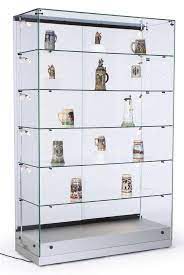 99 $15.00 coupon applied at checkout save $15.00 with coupon China 48 W Glass Display Cabinet With 5 Height Adjustable Glass Shelves And 10 Side Lights Curio Cabinet With Lockable Sliding Door Silver Mdf Base China 48 W Glass Display Cabinet With 5