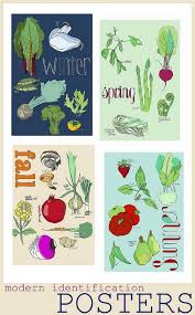4 Seasons Veggie Art Food Illustrations Food Poster