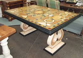 Centre table with marble top. Centre Table Italian Style The Polychrome Sample Marble Top In A Geometric Design On A Marble