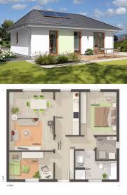 Bungalow Haus Grundriss Klein 3 Zimmer Barrierefrei 77 Qm Wohnflache Massivhaus Schlusselfertig Bauen Ideen Einfa Haus Grundriss Haus Bungalow Bauplan Haus