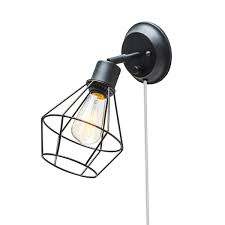 Most wall sconces come with all the necessary hardware for mounting, which is usually a strap with a center stud. Globe Electric Verdun 1 Light Plug In Or Hardwire Industrial Cage Wall Sconce